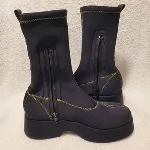 【関税込み】Retro Flatform Ankle Boots - Ganni - Synthetic - Ganni | Shoes | Ganni Retro Flatform Ankle Boots | Poshmark